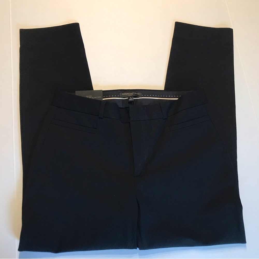 NWT Banana Republic Mid-rise Sloan Ankle Length Black Pants Size 8 $89. - Picture 3 of 9